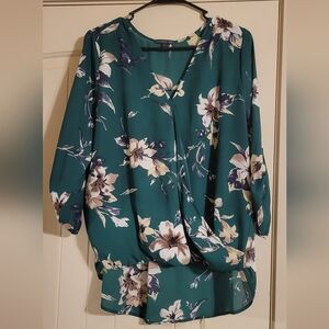 Green Floral Blouse